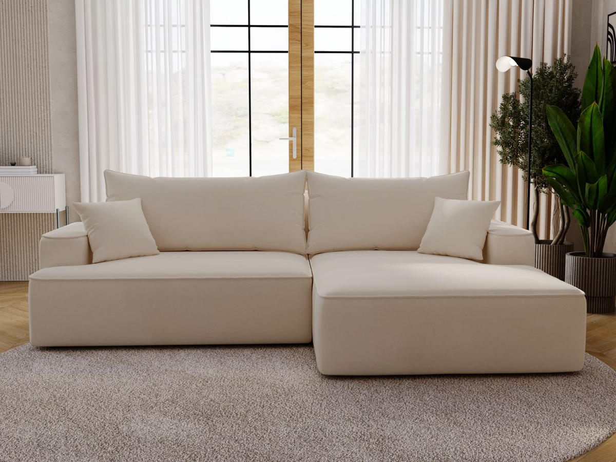 ECKSOFA California Beige Rechts - Beige, Holz/Textil (270/165cm) - Graingold
