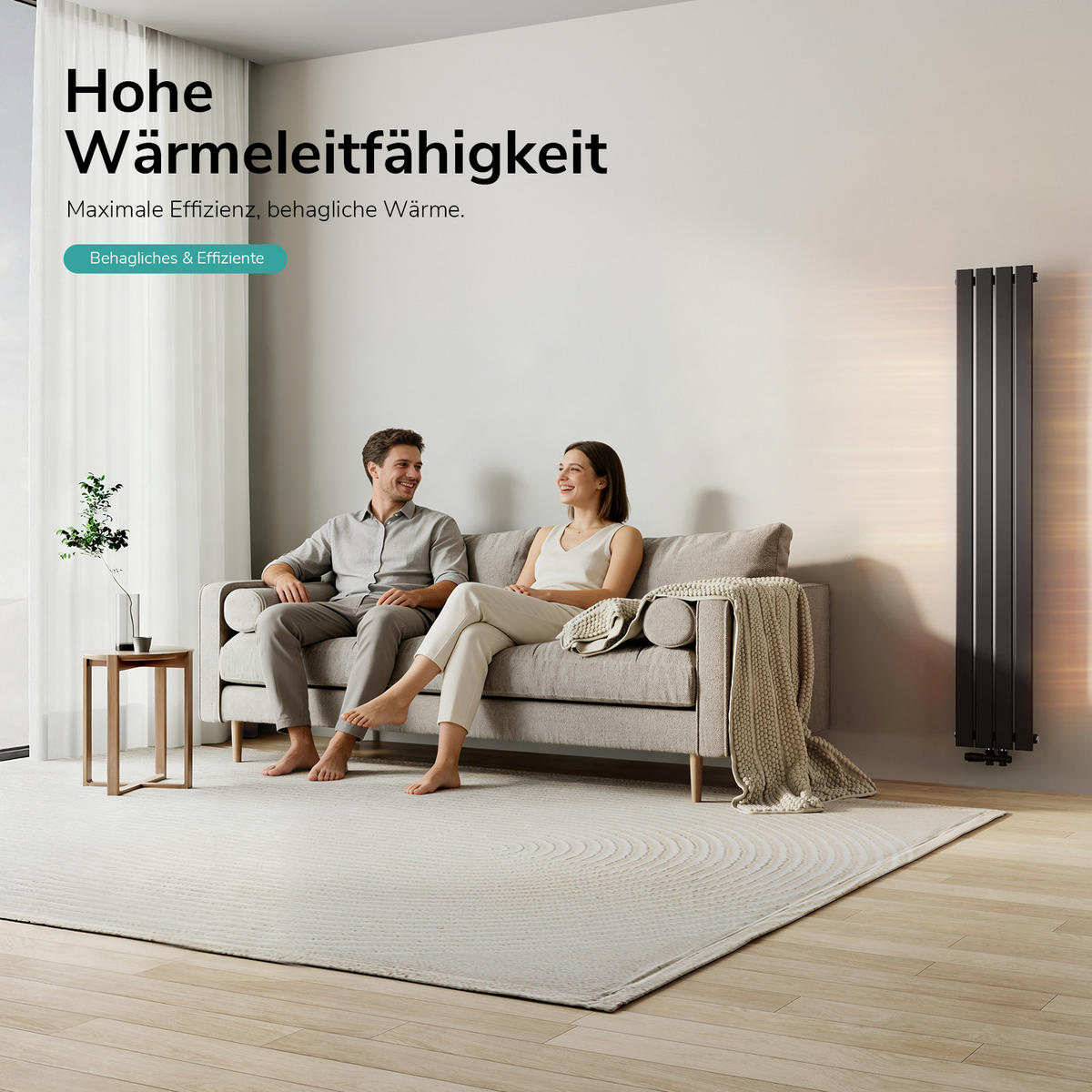 HEIZKÖRPER Vertikal Flach Einlagig Schwarz 180/30/5,2 cm - Anthrazit, Metall (30/180/4.9cm) - EMKE