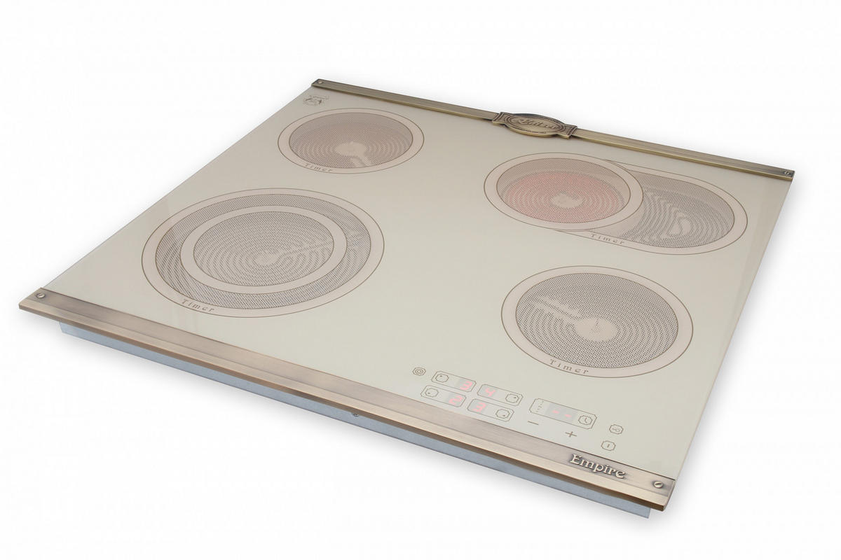 BACKOFEN-SET Elektro Backofen 60 cm EH 6355 ElfEm+KCT 6185 ElfEm Glaskeramik Kochfeld 60 cm Creme - Creme, Metall (59.4/59.4/57.5cm) - Kaiser Küchengeräte