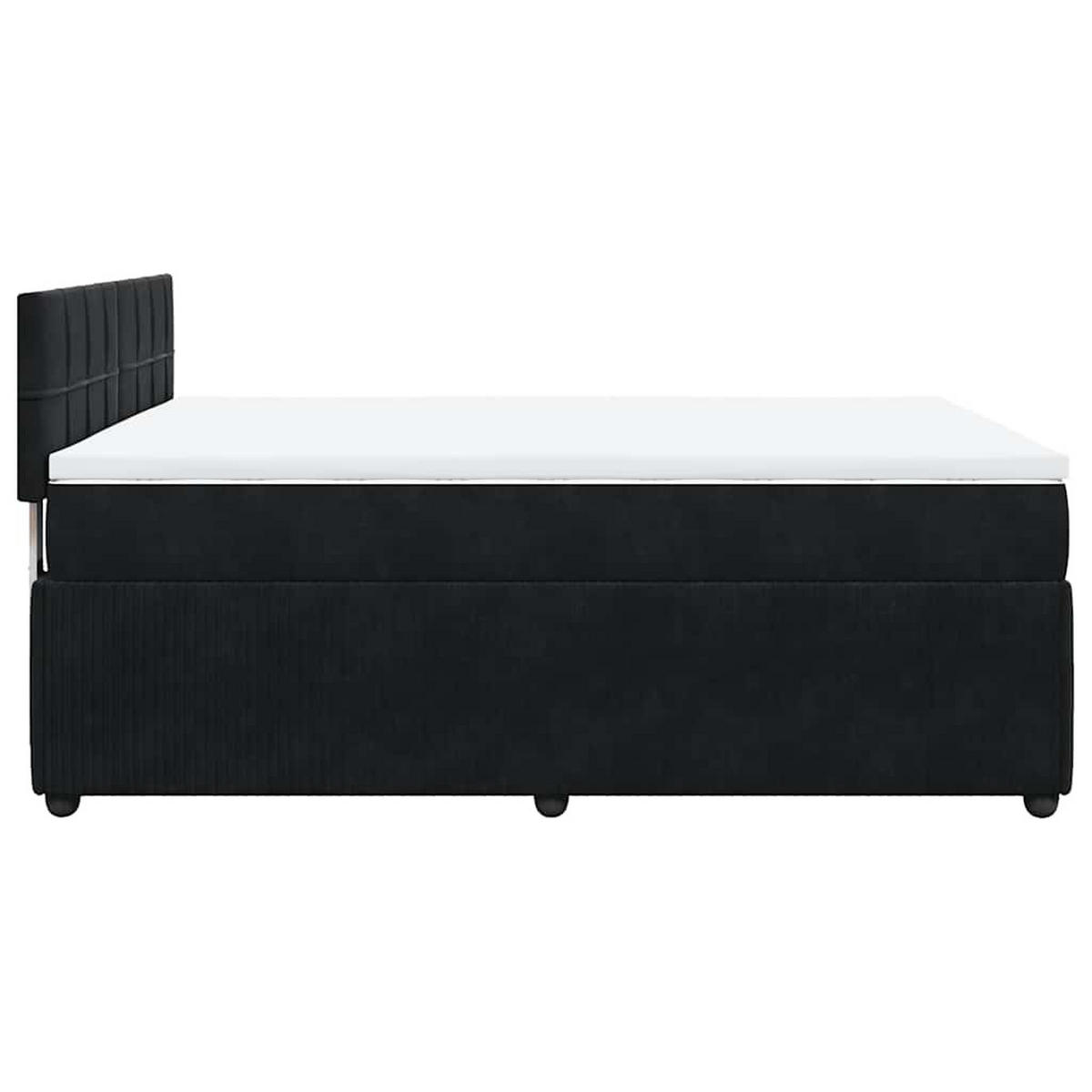 BOXSPRINGBETT Mit Matratze Schwarz 140/200 Cm Samt - Schwarz, Textil (140/200cm) - vidaXL