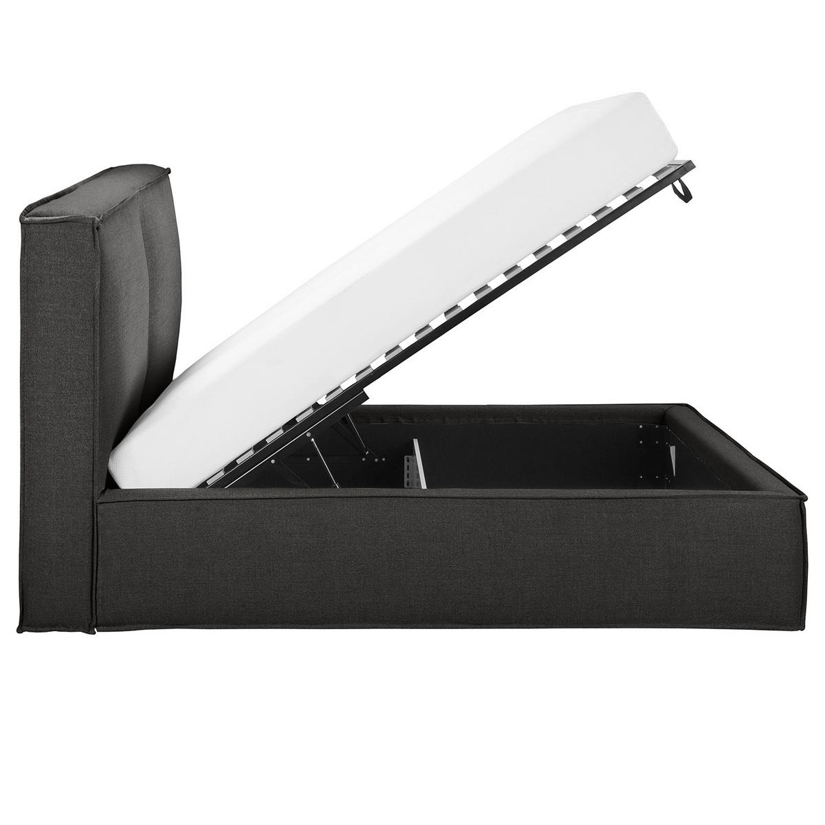 POLSTERBETT - Anthrazit, Textil (220/200cm) - home24