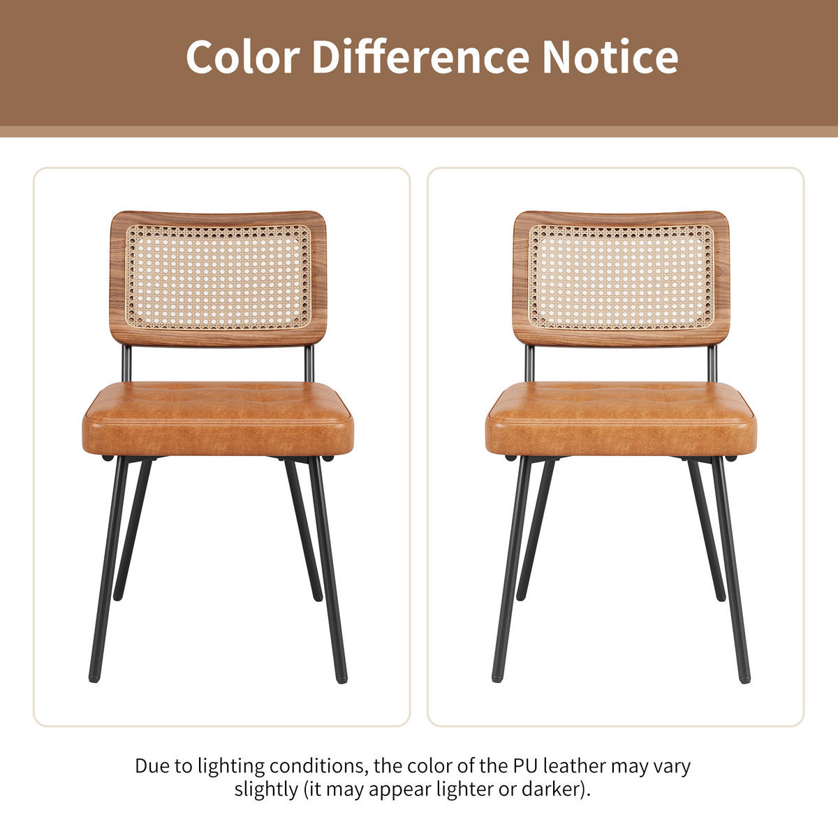 ESSZIMMERSTUHL 2-Tlg Kunstleder Rattan, Ergonomisch Retro - Braun, Metall (61/79/46cm) - FLIEKS