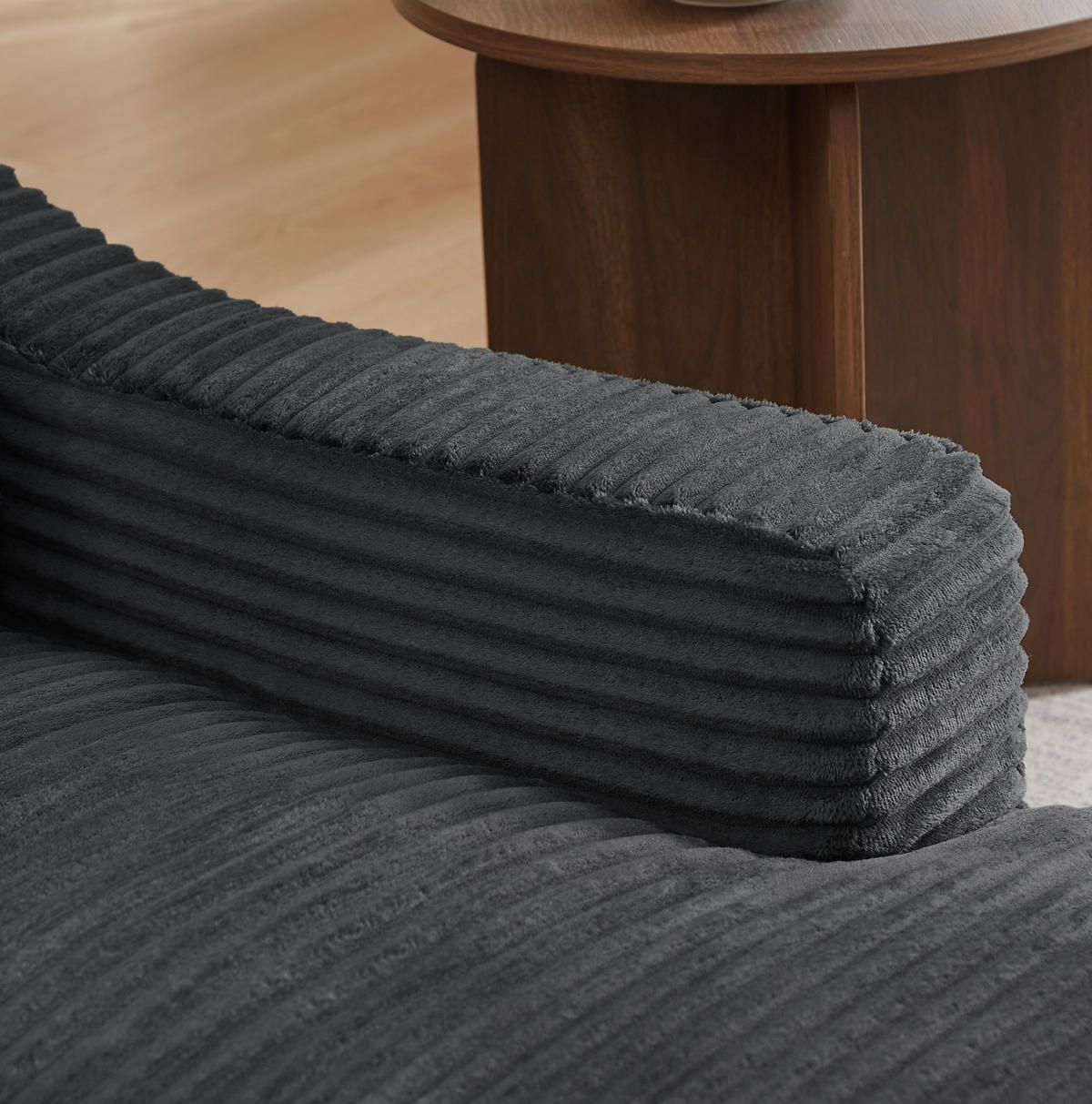 LOUNGESESSEL aus Schaumstoff Dunkelgrau mit ausziehbarer Zusatzauflage und 2-in-1-Funktion - Dunkelgrau, Kunststoff (100/68/162cm) - Modfu