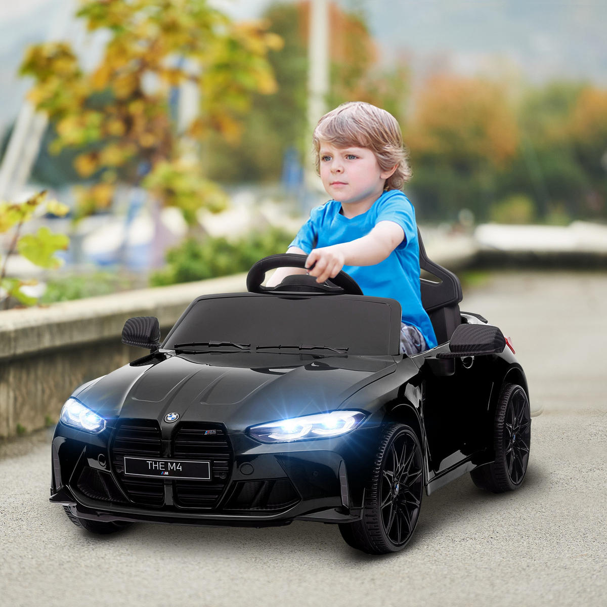 KINDER Elektroauto 12V Kinderfahrzeug mit 2,4G-Fernbedienung, 3-5 km/h, Schwarz - Schwarz, Metall (108/69.5/51cm) - AIYAPLAY
