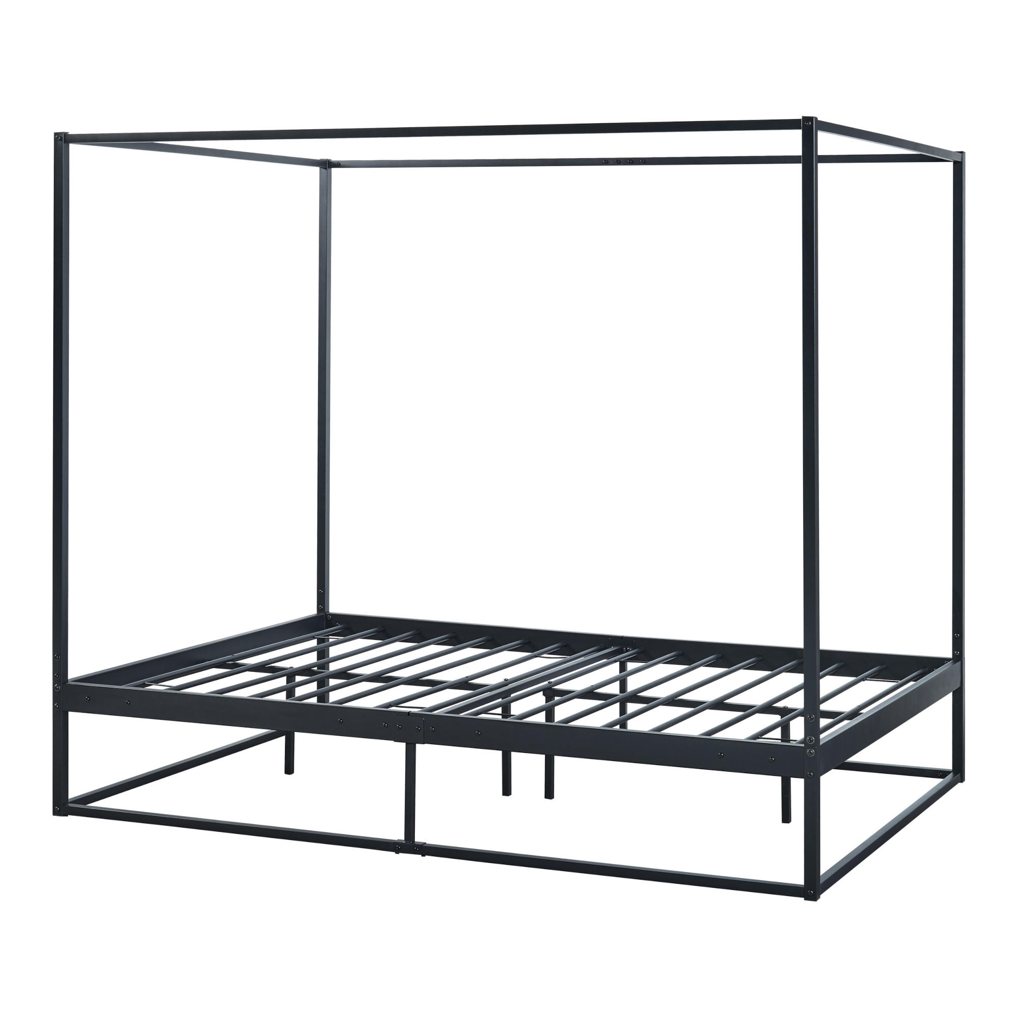 HIMMELBETT Kristianstad - Schwarz, Metall (140/200cm) - [en.casa]