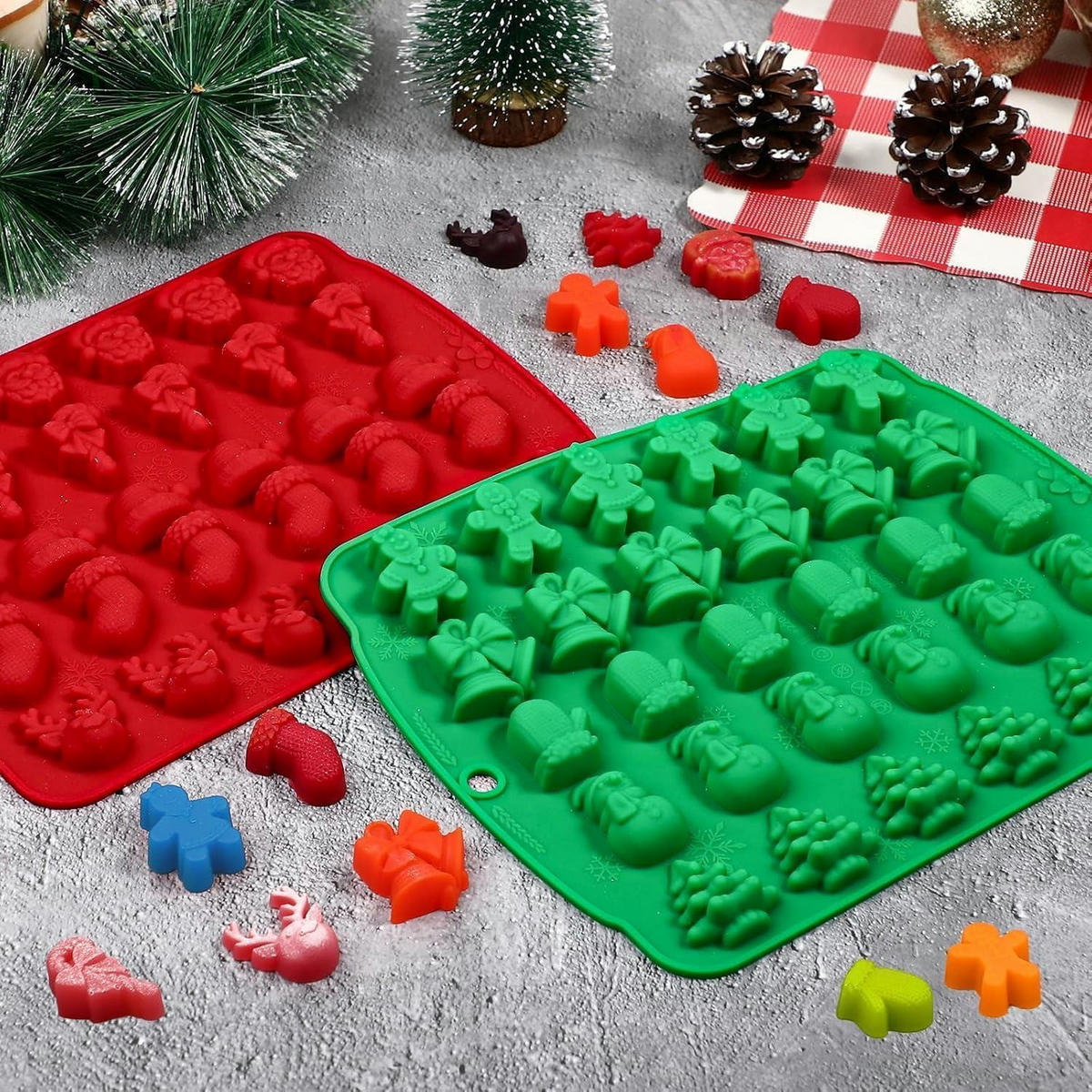 PRALINENFORM Weihnachten Silikon 2 Stück - Multicolor, Kunststoff