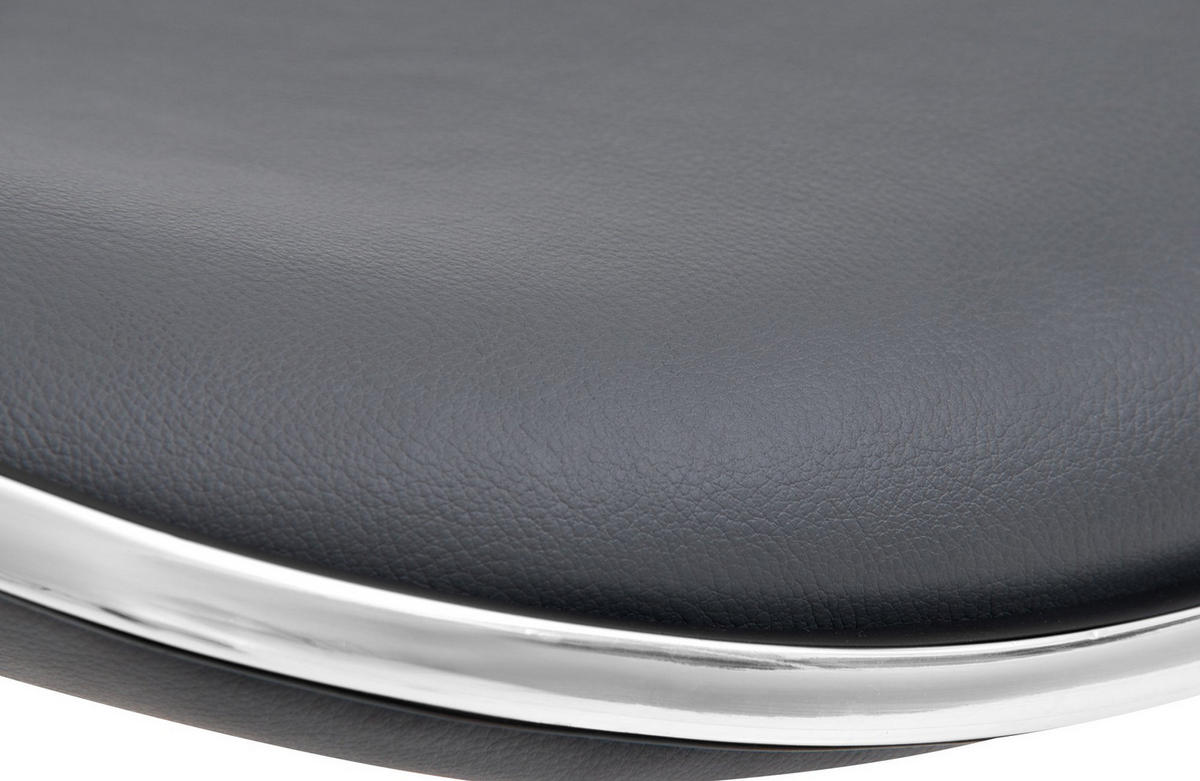 BARHOCKER Lederlook Grau - Schwarz/Grau, Textil/Metall (45/71/45cm) - CLP