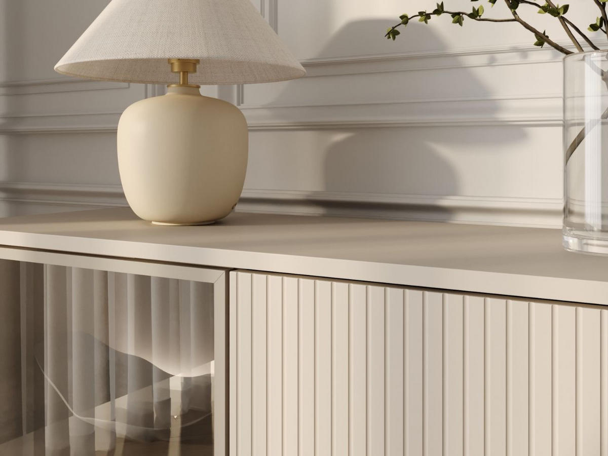 KOMMODE Kaschmir 104/83/39 cm Deo - Kaschmir/Champagner, Glas/Holz (104/85/39cm) - Graingold