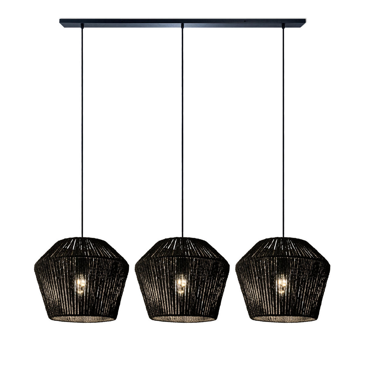 PENDELLEUCHTE Hugo Pd3 Pinto - Schwarz, Metall (33/33/27cm) - Paco Home