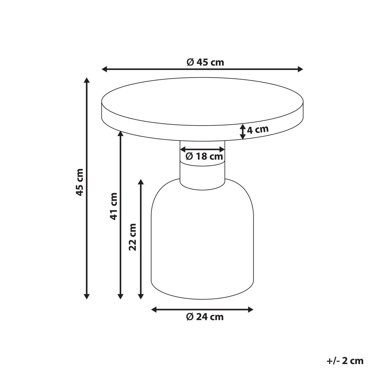BEISTELLTISCH Metall purpur rund 45 cm Lomita - Violett/Messingfarben, Metall (45/45/45cm) - Beliani