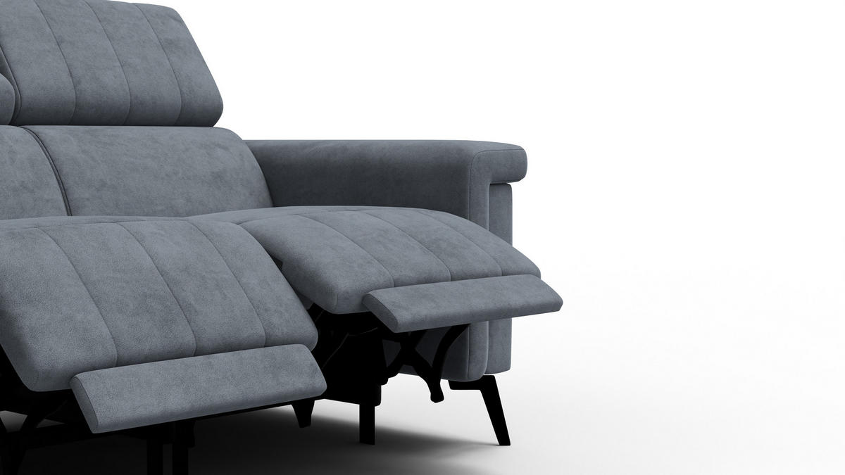 RELAXSOFA NORDEL 2-Sitzer, dunkelgrau - Dunkelgrau/Schwarz, Holz/Textil (150/80/105cm) - Courtois Laville