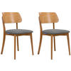 ESSZIMMERSTÜHLE VINIS (2er-Set), grau / Eiche hell - Eichefarben/Grau, Holz/Buchenholz (47/81/45cm) - KONSIMO®