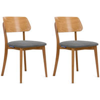ESSZIMMERSTÜHLE VINIS (2er-Set), grau / Eiche hell - Eichefarben/Grau, Holz/Buchenholz (47/81/45cm) - KONSIMO®