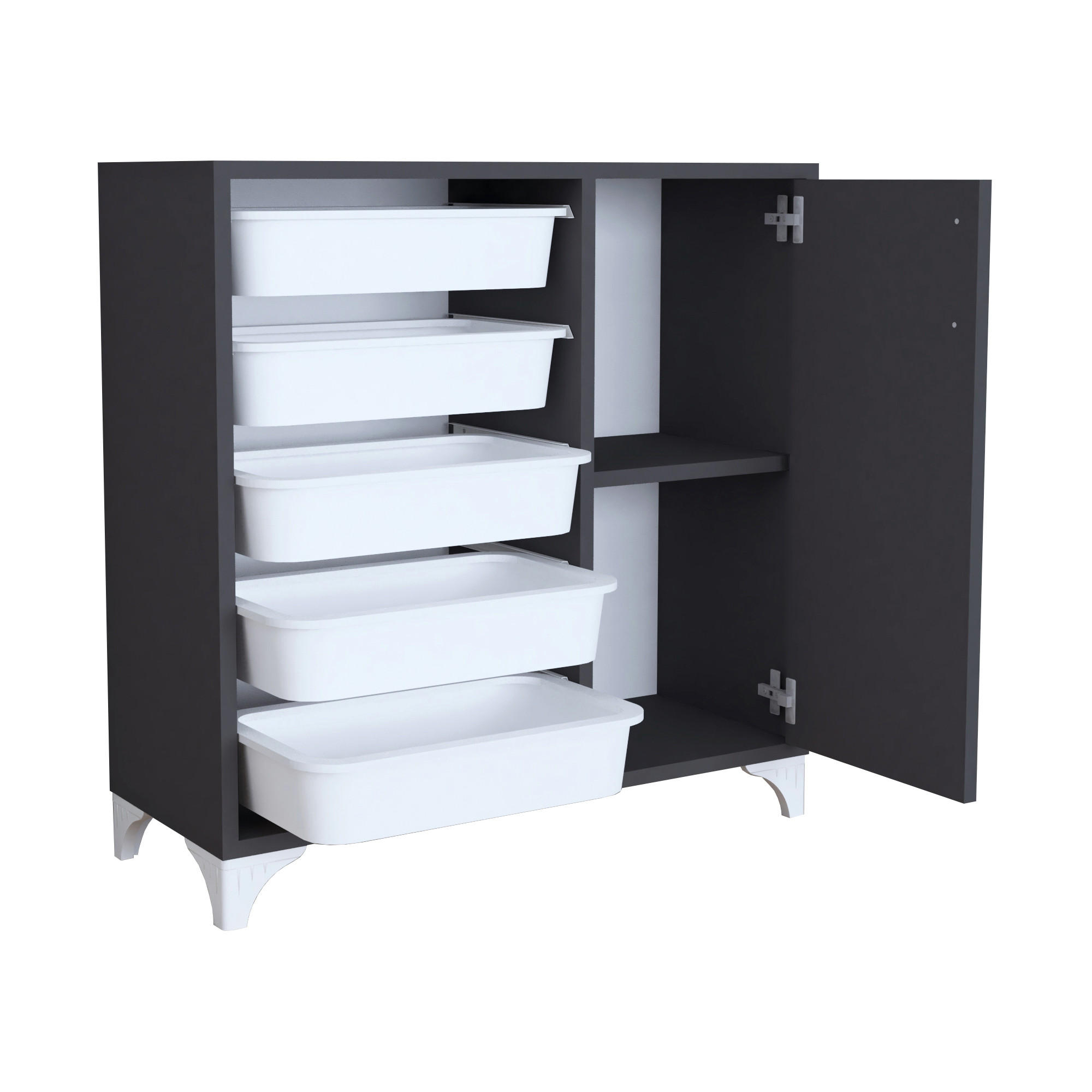 BEISTELLSCHRANK Aurland - Anthrazit, Holzwerkstoff (77/78.5/30cm) - [en.casa]
