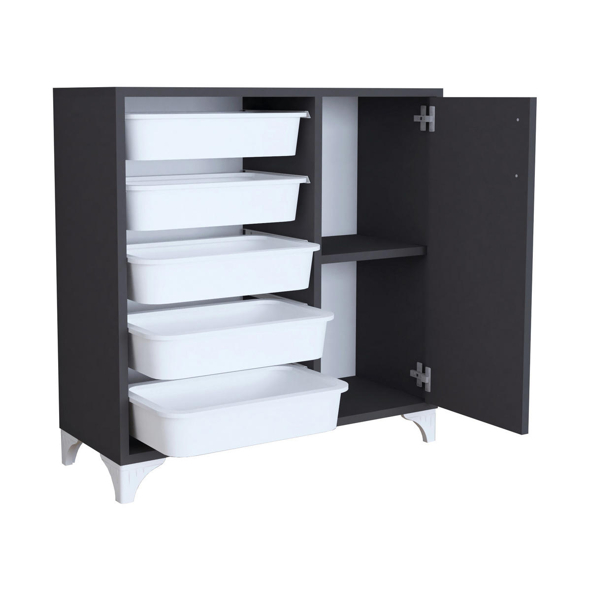 BEISTELLSCHRANK Aurland - Anthrazit, Holzwerkstoff (77/78.5/30cm) - [en.casa]