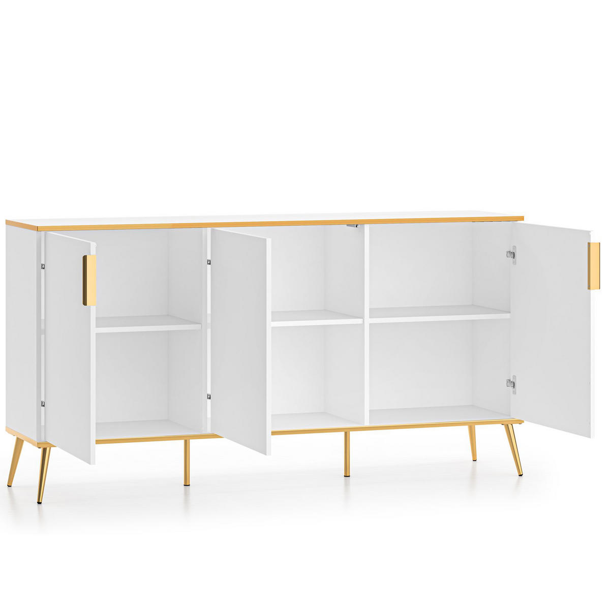 KOMMODE VELTI,Weiß - Weiß, Holzwerkstoff (170/88/40cm) - KONSIMO®
