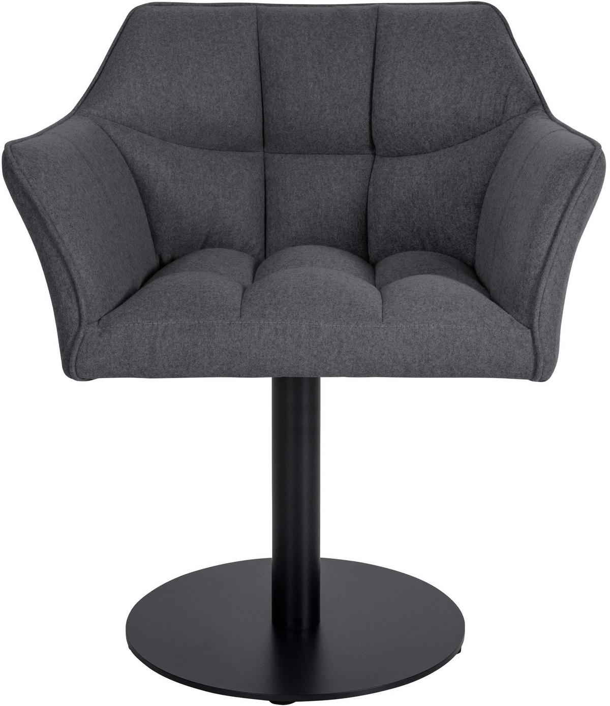 SESSEL Filz Grau - Schwarz/Grau, Textil/Metall (64/75/48cm) - CLP