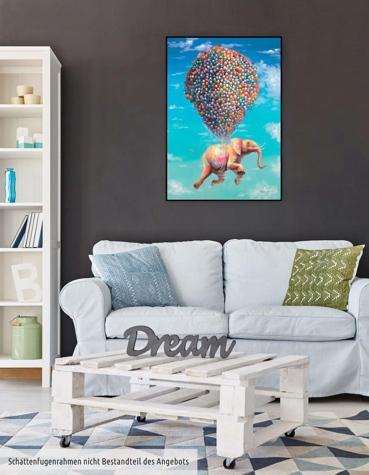 ÖLGEMÄLDE 70/100 cm - Blau/Gelb, Holz/Textil (70/100cm) - KUNSTLOFT