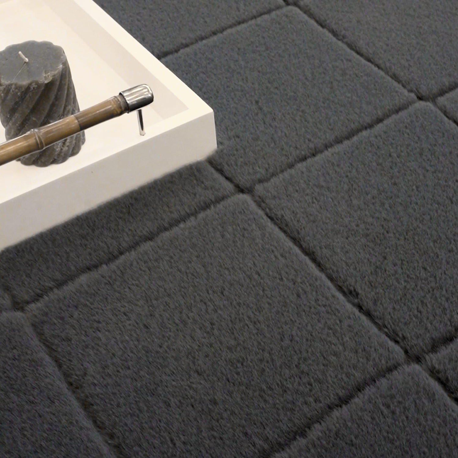 Thumbnail - carpet city Hochflor-Teppich, Anthrazit, Textil, Uni, Rechteckig, 160x230 cm, Oeko-Tex® Standard 100, für Fußbodenheizun...