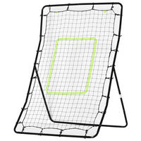 REBOUNDER Kickback Tor Rückprallwand Trainingsnetz Stahl 75x126cm - Schwarz, Metall (80/90cm) - HOMCOM