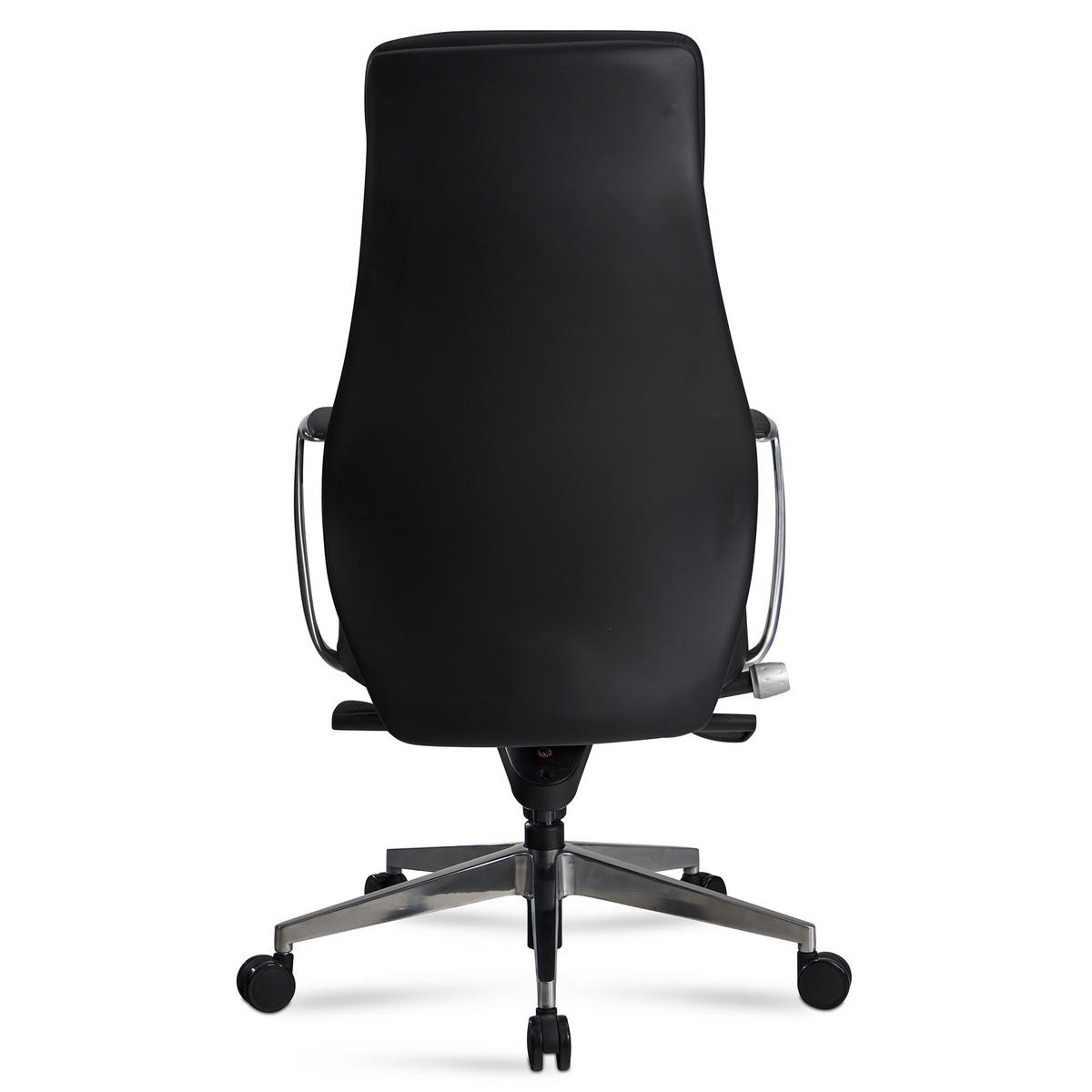BÜROSTUHL Kunstleder bis 120 kg mit Wippmechanik, Armlehnen und hoher Rückenlehne, Schwarz 74x74x125 cm - Silberfarben/Schwarz, Textil/Metall (74/125/74cm) - KADIMA DESIGN