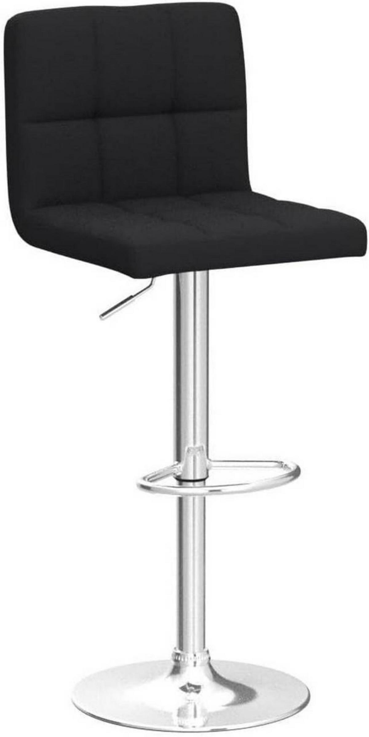 BARHOCKER drehbar, Leinen, Schwarz - Silberfarben/Schwarz, Textil/Metall (44/92/38.5cm) - Woltu