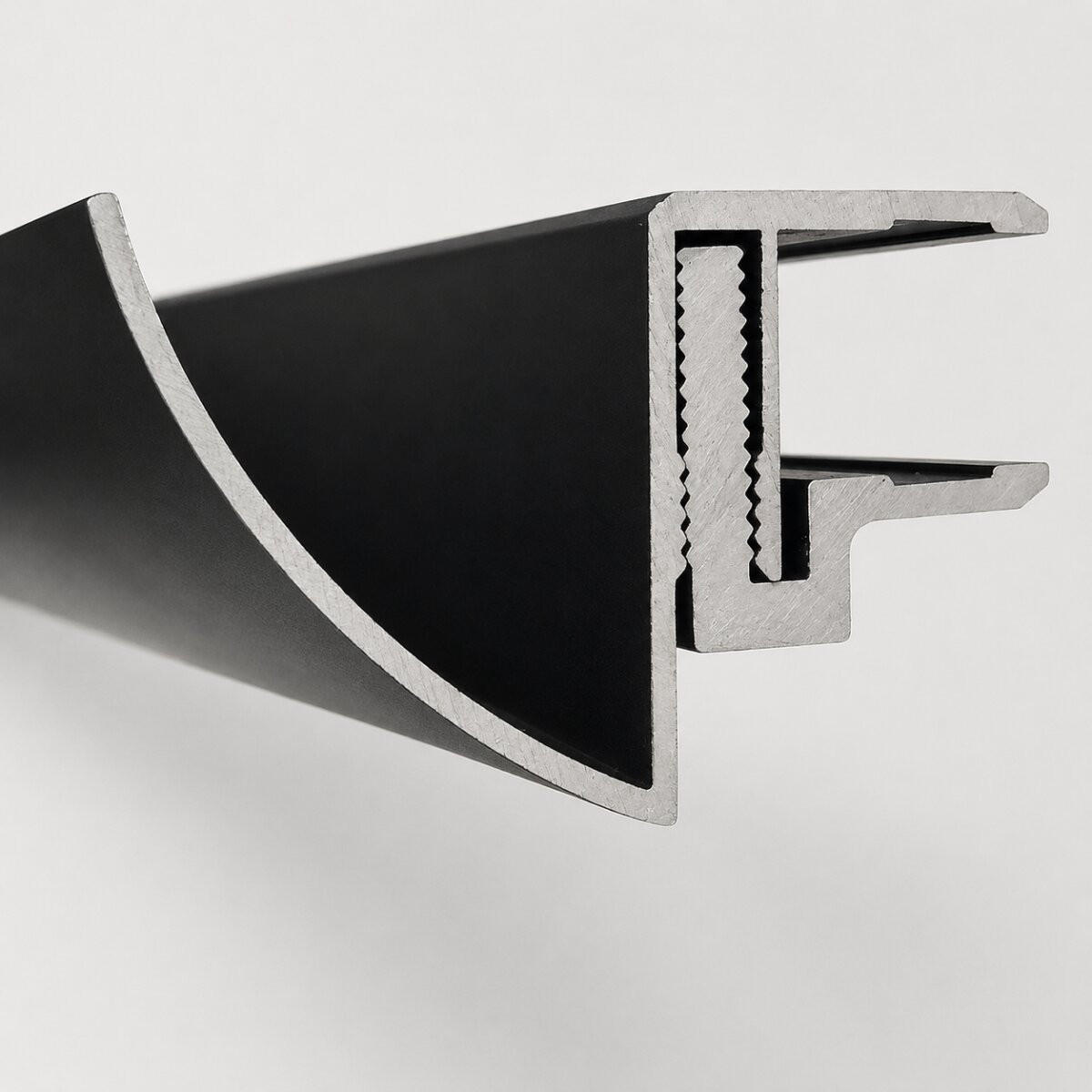 ALUMINIUM-REGENRINNE für Glasvordach 150 cm Schwarz - Schwarz, Metall (5/5/150cm) -  Glaswerk Westfalen