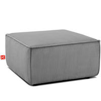 SITZPOUF NAPI gefederte Sitzfläche, hellgrau - Hellgrau/Schwarz, Textil (83/45/83cm) - KONSIMO®
