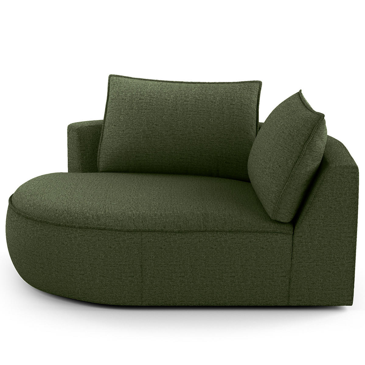 OTTOMANE - modular - Schwarz/Grün, Kunststoff/Textil (126/82/154cm) - home24