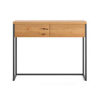 KONSOLENTISCH Avann aus massivem Eichenholz 80 cm - Eichefarben/Schwarz, Holz/Metall (80/35/80cm) - Danzz