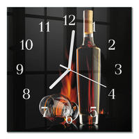 WANDUHR 30x30 cm - Alkohol - Schwarz, Glas (30/30/0.4cm) - TULUP