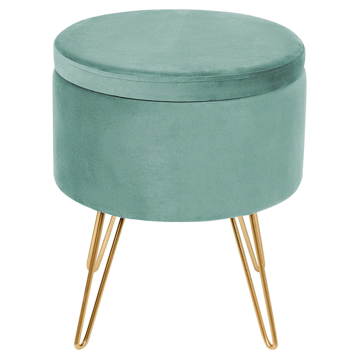 HOCKER Silas 42/42/44 cm - Grün, Textil (42/44/42cm) - Beliani