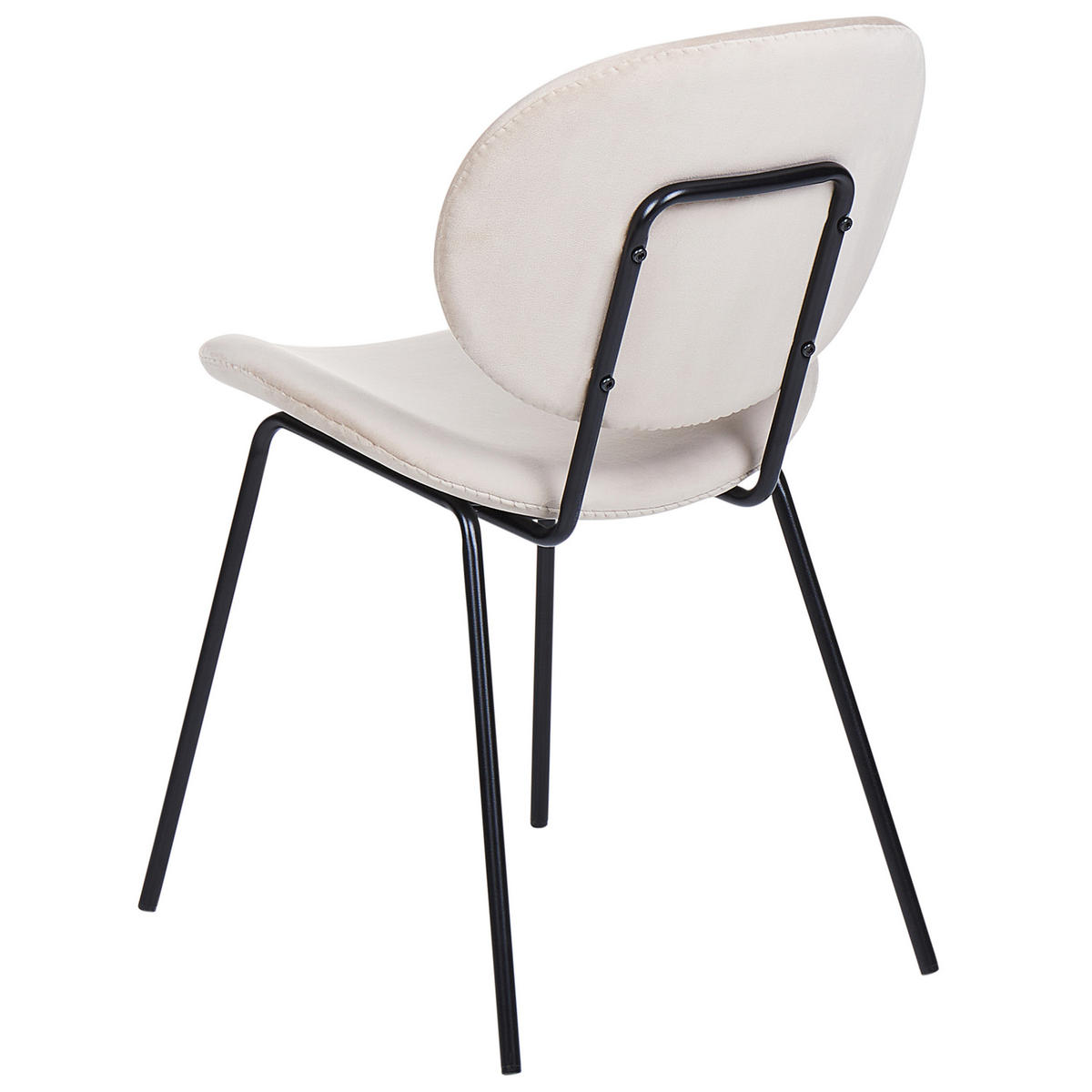 ESSZIMMERSTUHL 2er-Set Samtstoff hellbeige/schwarz Luana - Beige/Schwarz, Textil (50/80/52cm) - Beliani