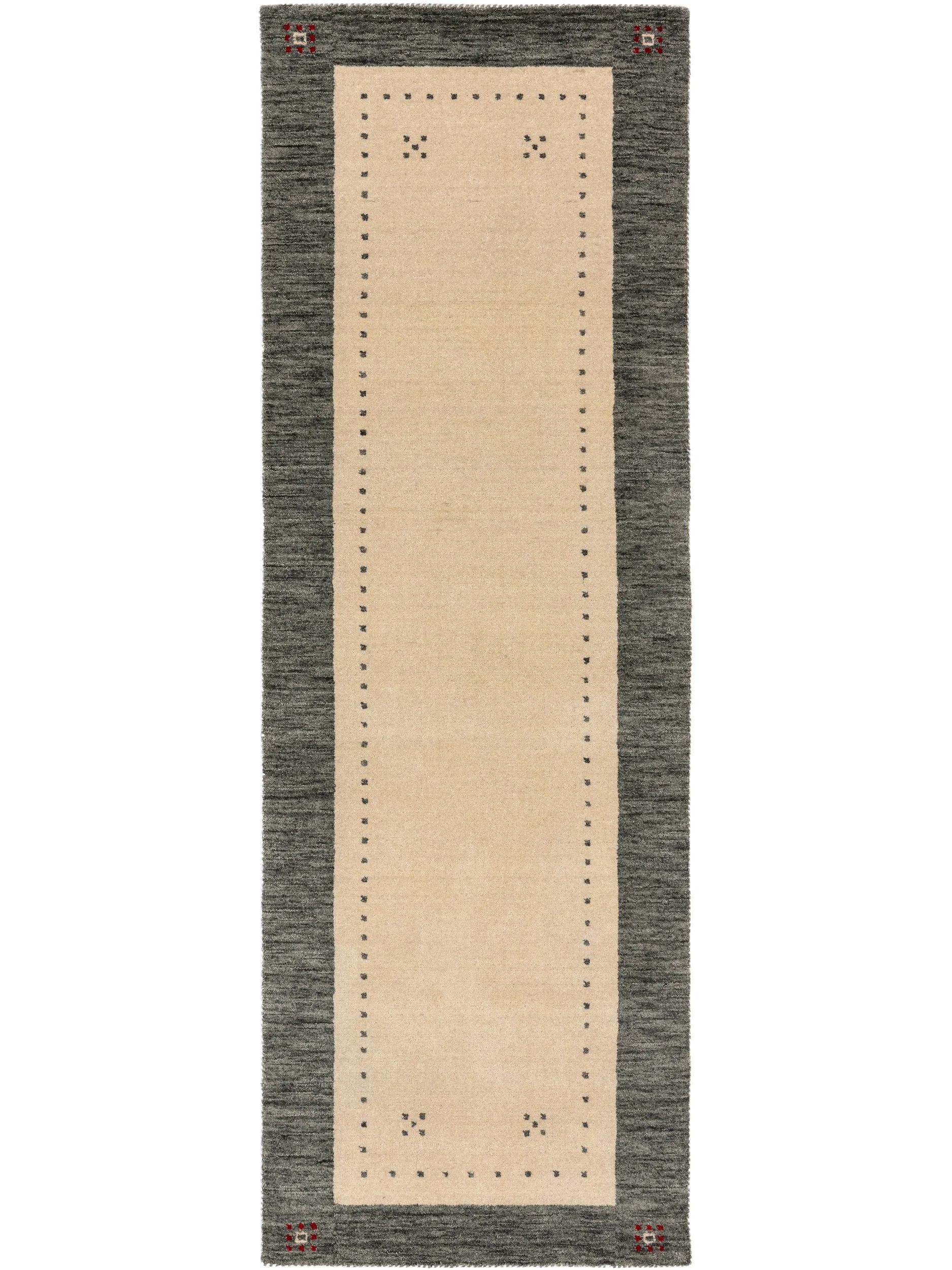 WOLLTEPPICH-LÄUFER Jamal Beige/Grau 80x250 cm - Beige, Textil (80/250cm) - benuta Nest