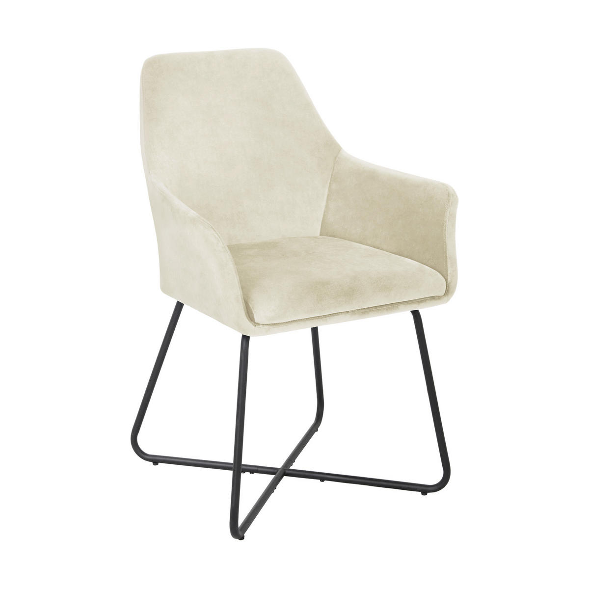 ESSZIMMERSTUHL JOSIE Dining 2er Set Stoffbezug Weiß - Creme/Schwarz, Textil (59/88/58cm) - SVITA