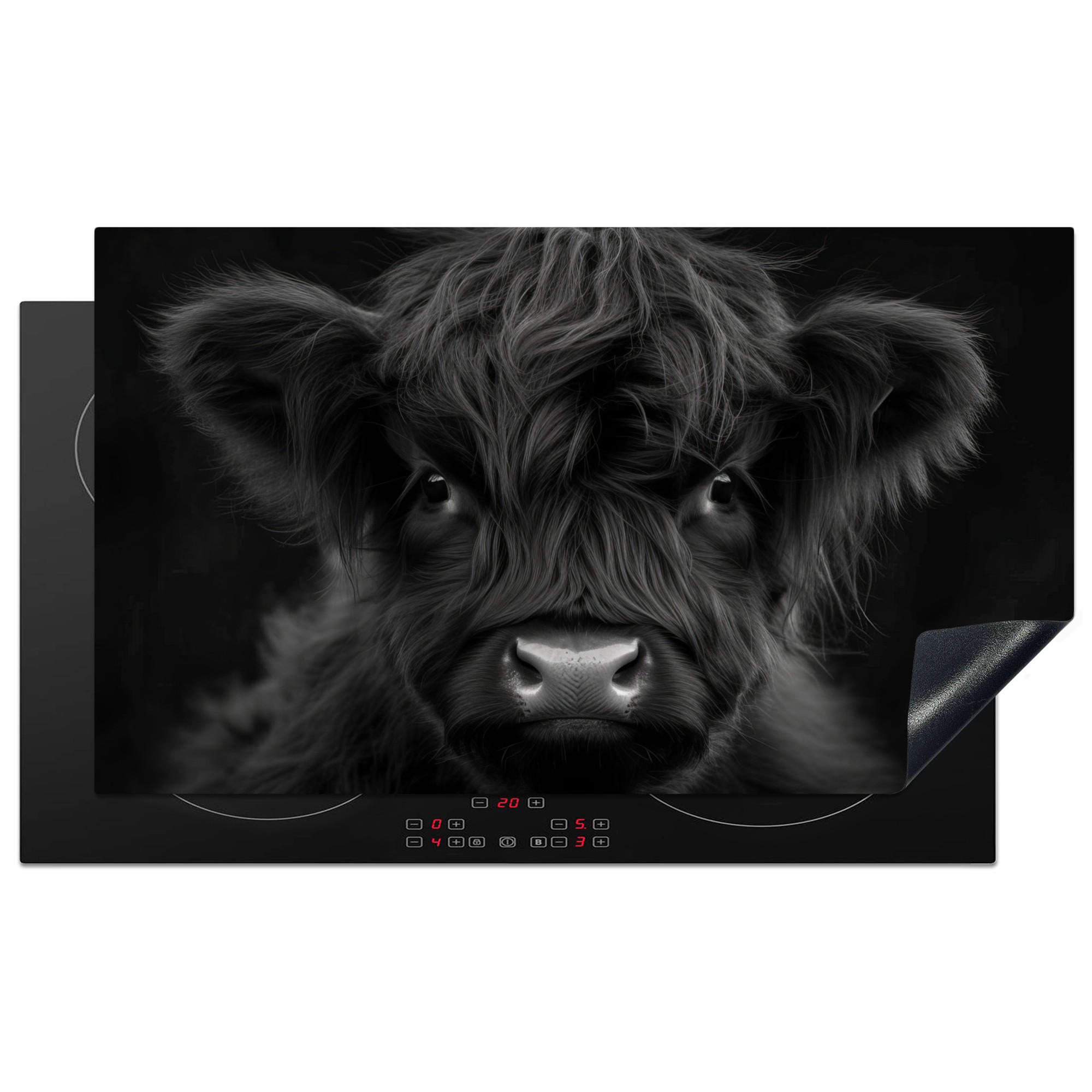 ZAŠČITA ZA INDUKCIJSKO PLOŠČO Višinsko govedo 90x52 cm cm - črna, umetna masa (90/52/0.2cm) - MuchoWow