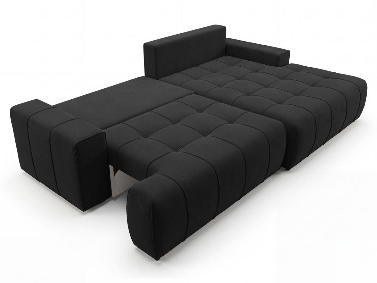 ECKSOFA Tulio Schwarz Rechts - Schwarz, Holz/Textil (165/270cm) - Graingold