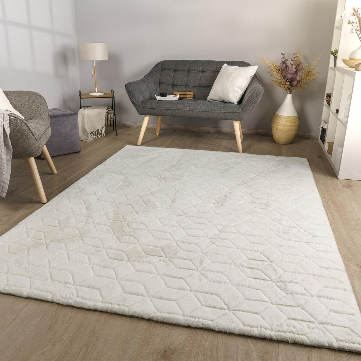HOCHFLORTEPPICH Skandinavisch Creme 120 x 160 cm - Creme, Kunststoff (120/160cm) - TT Home