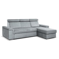 ECKSOFA Monaco L-Form mit Schlaffunktion und Bettkasten 245 cm, hellgrau - Hellgrau, Holz/Kunststoff (245/163cm) - Margaret Hadas24