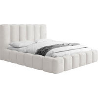 POLSTERBETT Serenity mit Bettkasten, Creme Boucle 120x200 cm - Birkefarben/Schwarz, Holzwerkstoff/Kunststoff (120/200cm) - WFL GROUP