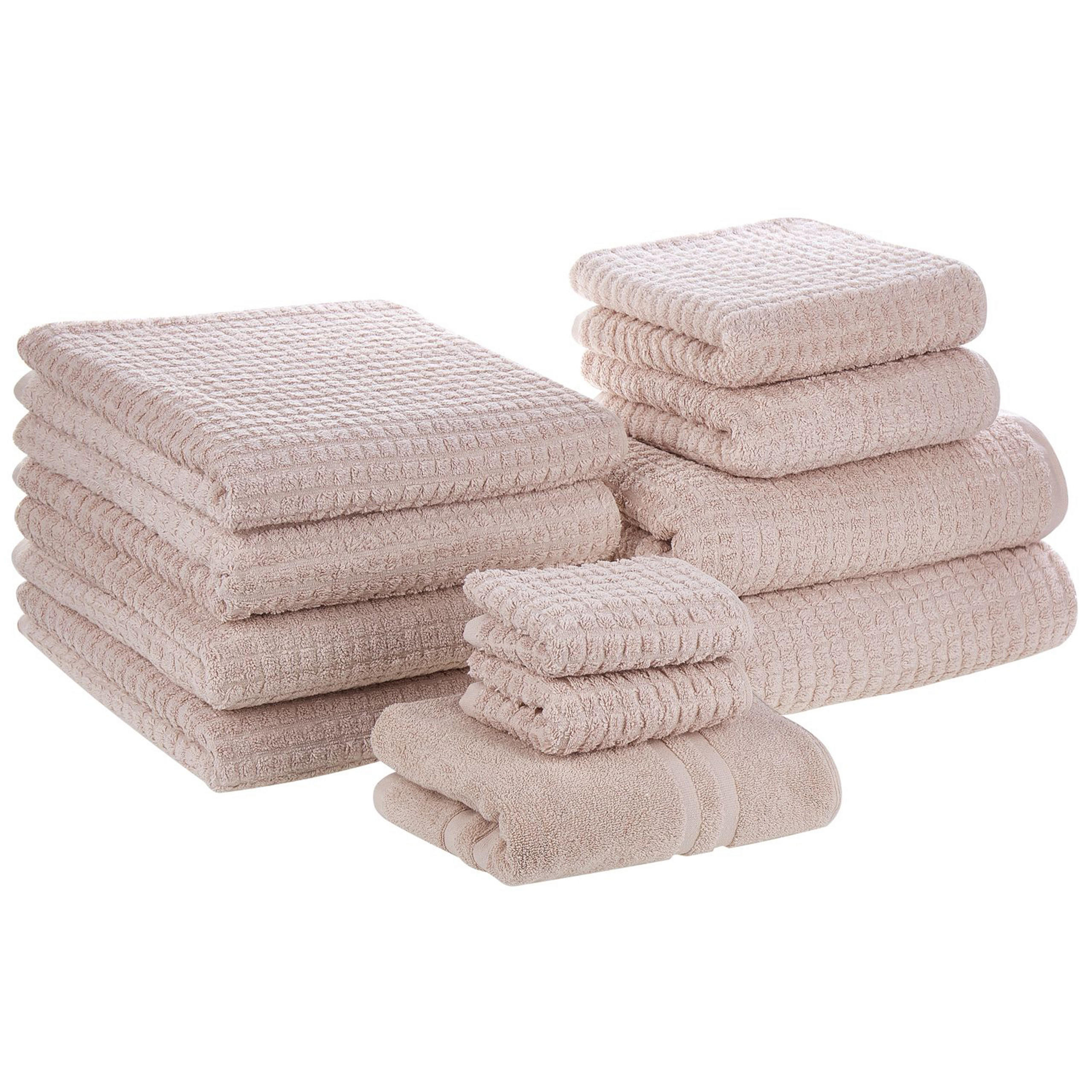 BADEHANDTUCH 11-teiligRosa Atai - Pink, Textil (100/150cm) - Beliani