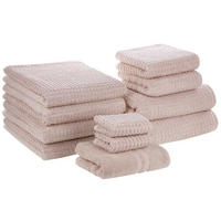 BADEHANDTUCH 11-teiligRosa Atai - Pink, Textil (100/150cm) - Beliani