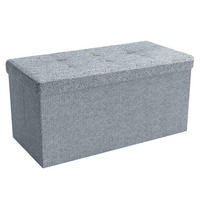 SITZTRUHE Faltbar 76/38/38 cm (Grau) - Grau, Textil (38/38/76cm) - Intirilife
