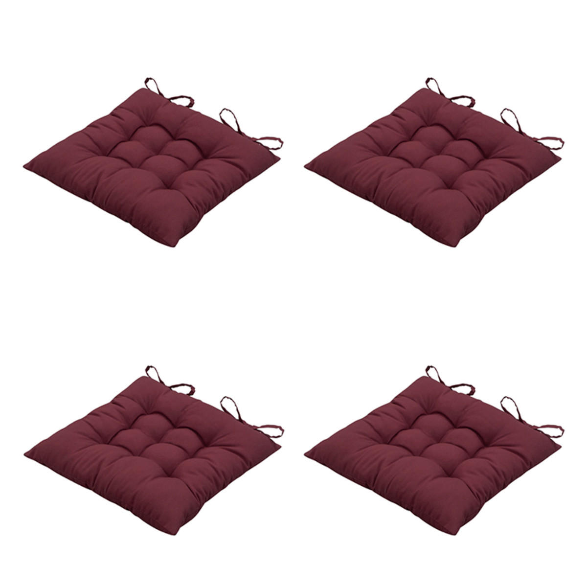SITZKISSEN Panama 46/46 cm 4er-Set - Dunkelrot, Textil (46/6/46cm) - Madison