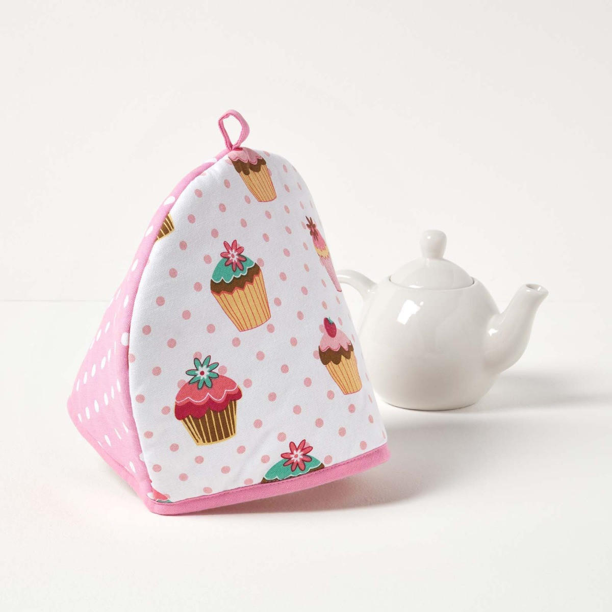 TEA COSY – Stoff-Teewärmer Cupcakes - Pink, Textil (36/24/36cm) - Homescapes