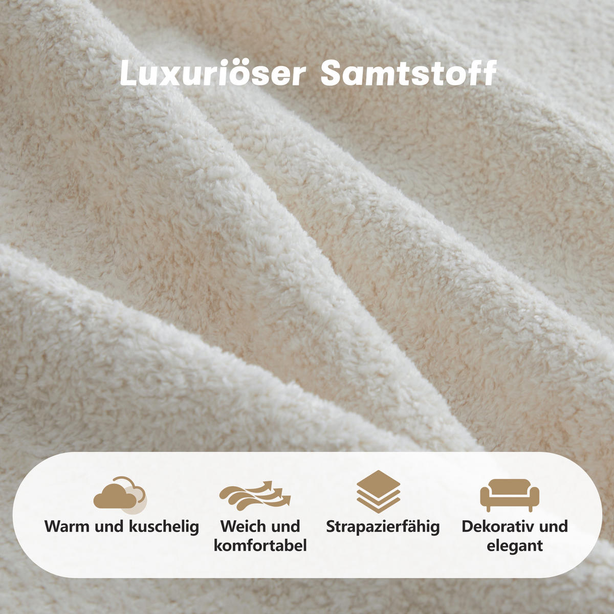 CANAPEA CU 2 LOCURI Modulară din Catifea Boneless, Formă de Onduleu - bej, material textil (192/70/98cm) - Urban Meuble