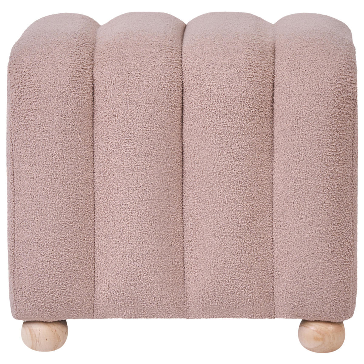 POUF Bouclé Beige Idyllwild - Beige, Textil (49/45/39cm) - Beliani