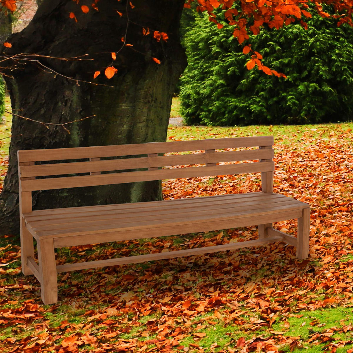 GARTENBANK 220/50 cm Holz teak - Teakfarben, Holz (220/85/50cm) - CLP