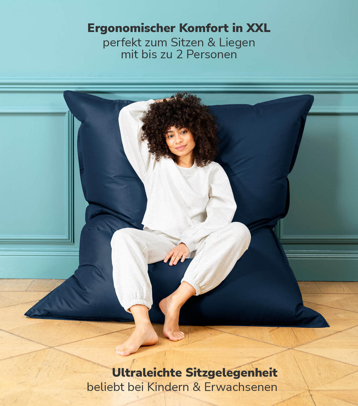 SITZSACK XXL Der Große - Dunkelblau, Textil (130/170/20cm) - Mokebo