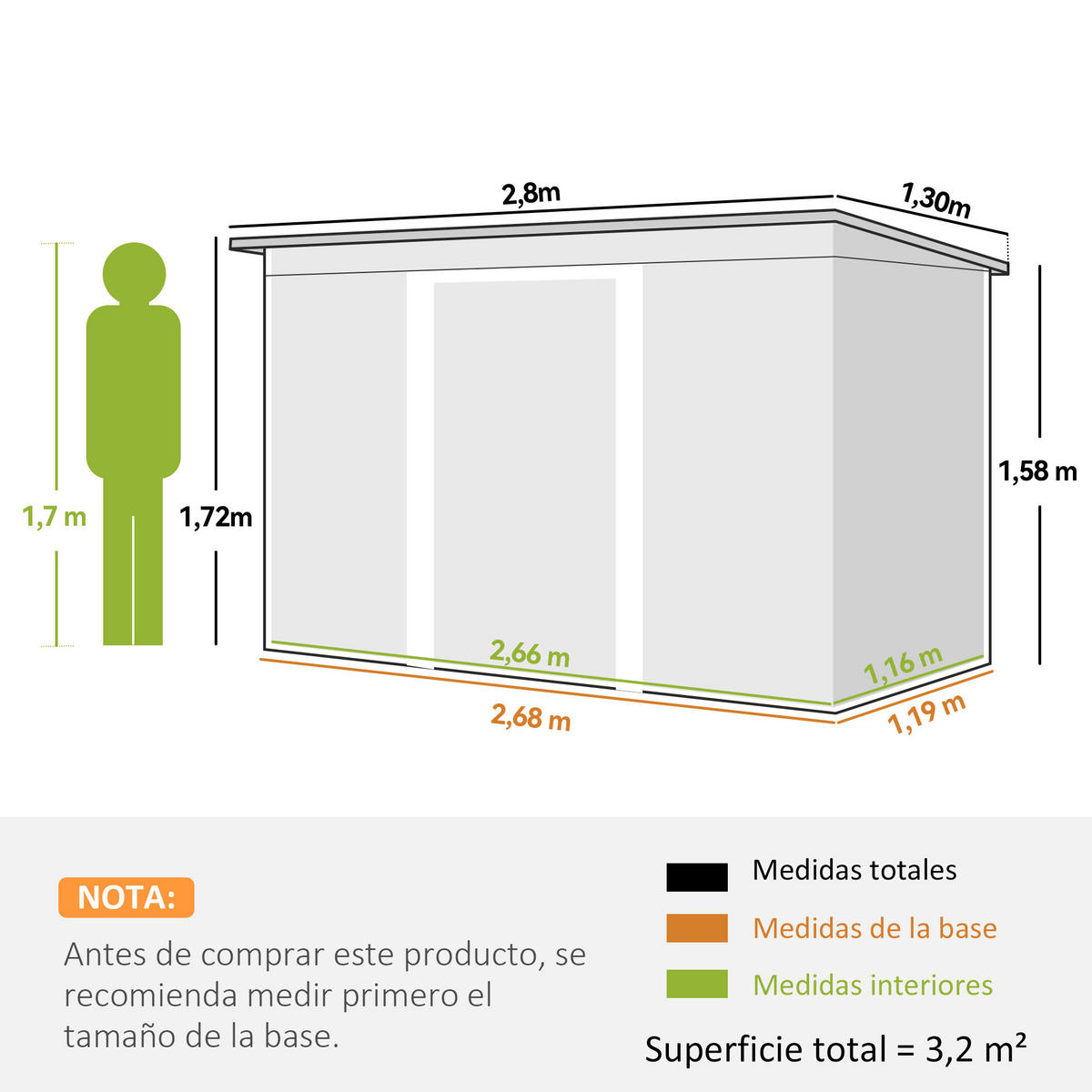 GARTENHAUS Grun 1 Stück - Grün, Kunststoff/Metall (130/172/280cm) - GiPP